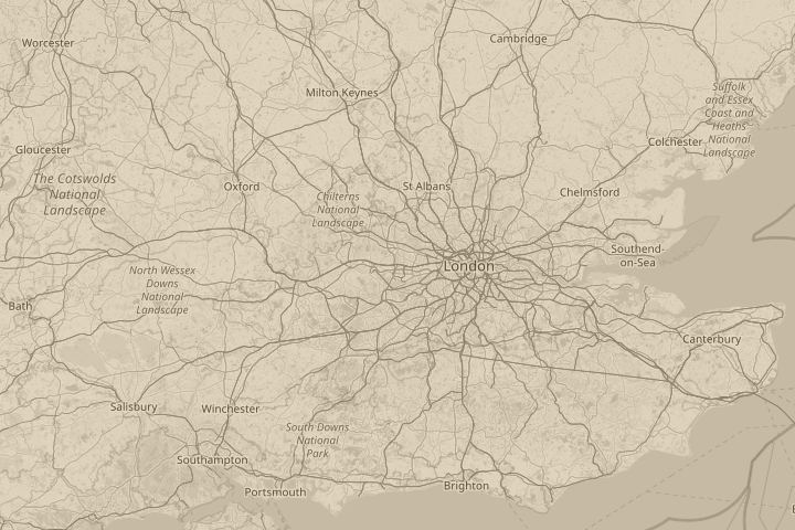 Map of the area around above West Drayton, Middlesex, centred on the reported position