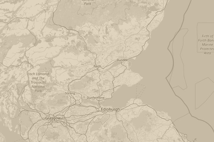 Map of the area around 5 banklands, Newburgh, centred on the reported position