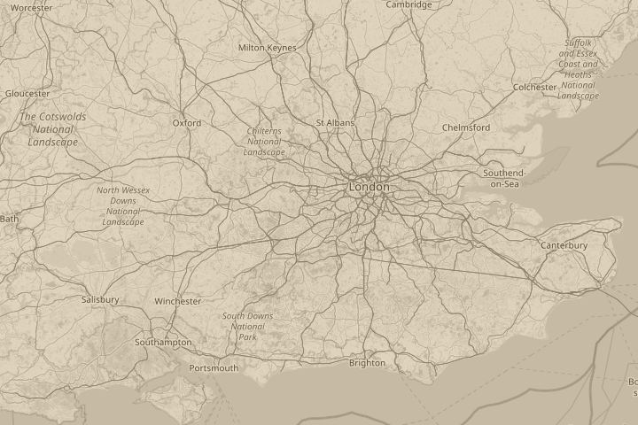 Map of the area around Shepperton England, centred on the reported position