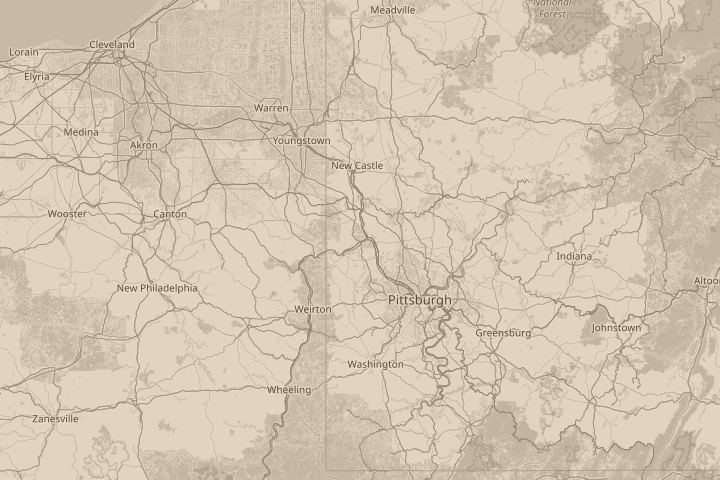Map of the area around Van Buren Homes, Beaver, PA, centred on the reported position