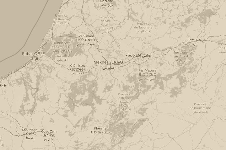 Map of the area around over Meknès -Morocco, centred on the reported position