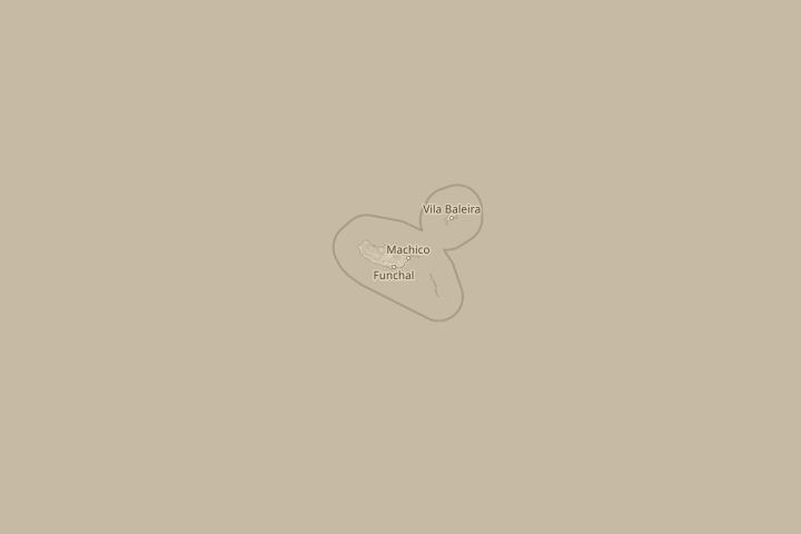 Map of the area around Madeira Island, centred on the reported position