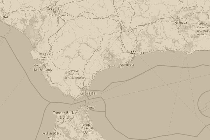Map of the area around Over Gibralter, centred on the reported position