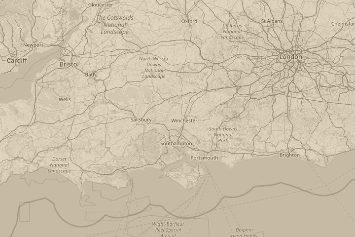 Map of the area around farley mount country park, centred on the reported position