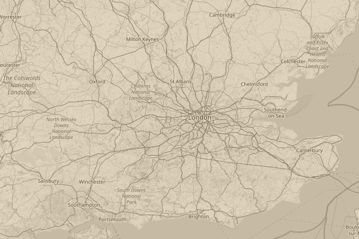 Map of the area around Isleworth, Middx, centred on the reported position