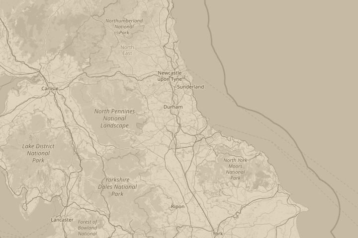 Map of the area around Above West Cornforth, centred on the reported position