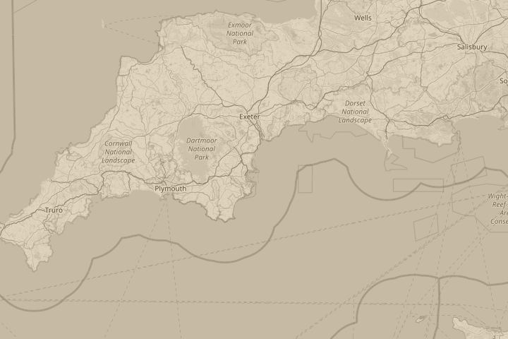 Map of the area around Torquay,Devon,UK, centred on the reported position