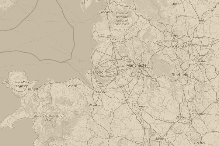 Map of the area around Norlands Lane Widnes, centred on the reported position