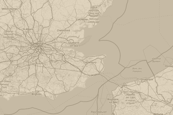 Map of the area around Seasalter, Kent, centred on the reported position