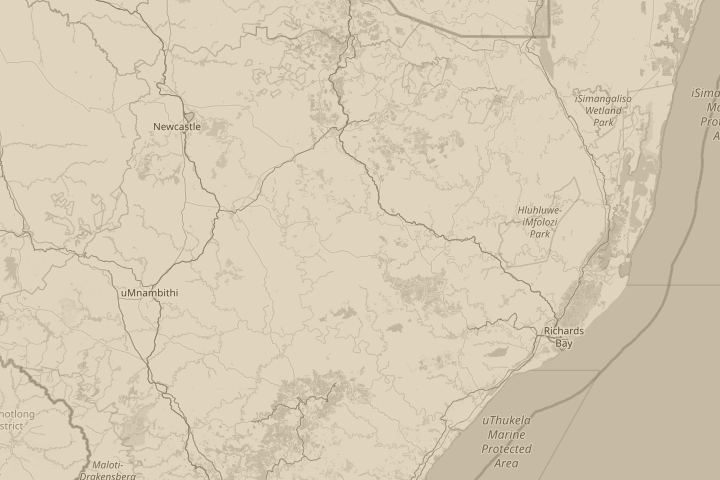 Map of the area around Pretoria east South Africa, centred on the reported position