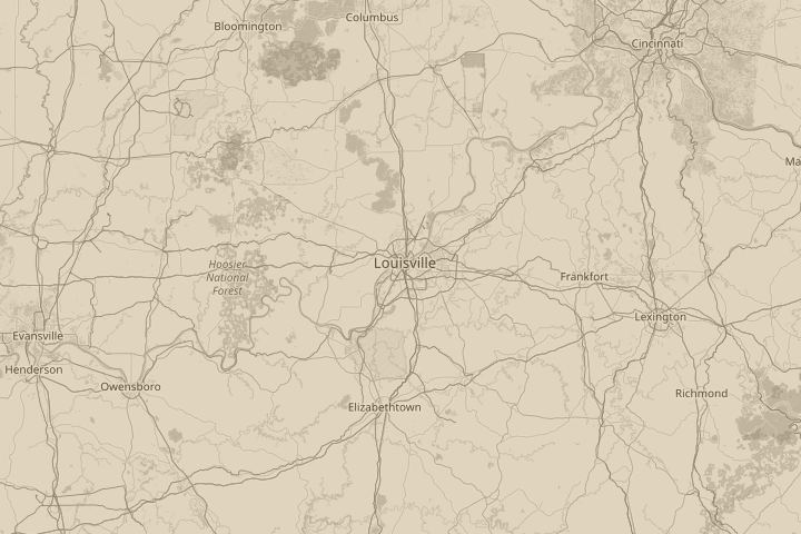 Map of the area around new albany Indiana, centred on the reported position