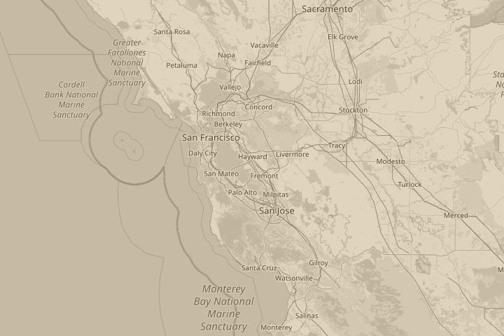 Map of the area around union city, centred on the reported position