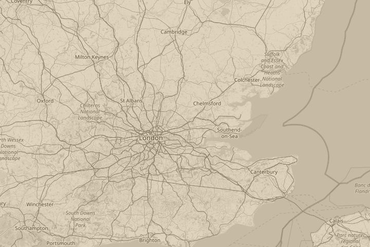 Map of the area around Near a12/m25 junction, centred on the reported position