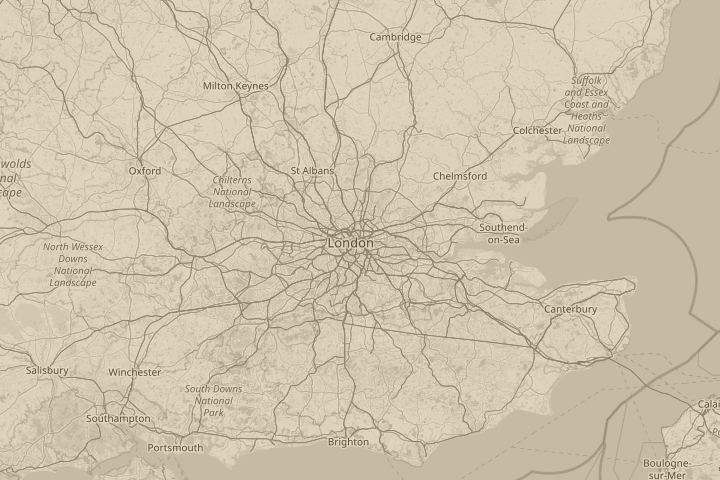 Map of the area around Leman St,London E1, UK, centred on the reported position