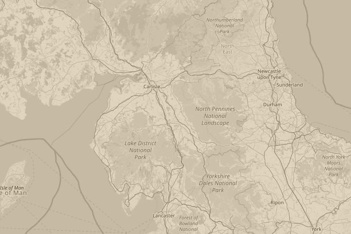 Map of the area around Langwathby, with the reported position circled
